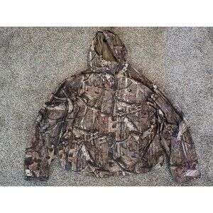 Vintage Mossy Oak Break-Up Infinity Camo Hooded Full Zip Jacket Mens Size XL